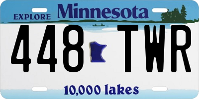 MN license plate 448TWR