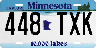 MN license plate 448TXK