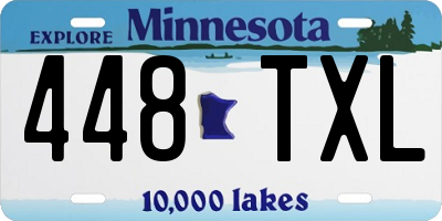 MN license plate 448TXL