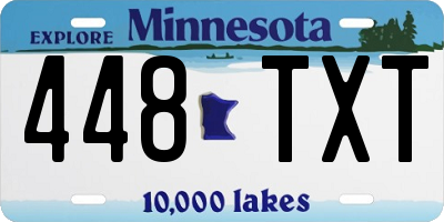 MN license plate 448TXT