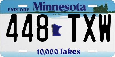 MN license plate 448TXW