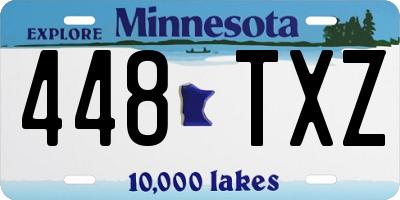 MN license plate 448TXZ