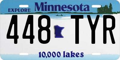 MN license plate 448TYR
