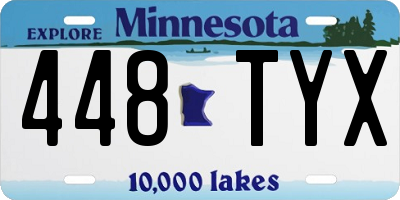MN license plate 448TYX