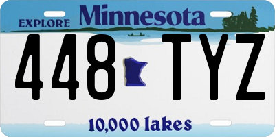 MN license plate 448TYZ
