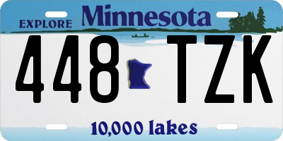 MN license plate 448TZK