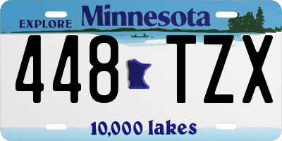 MN license plate 448TZX
