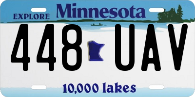 MN license plate 448UAV