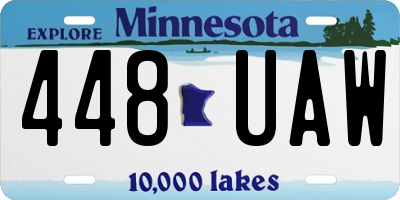 MN license plate 448UAW