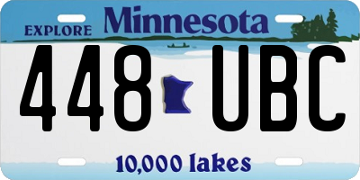 MN license plate 448UBC