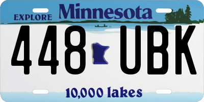 MN license plate 448UBK