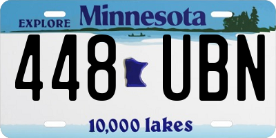 MN license plate 448UBN