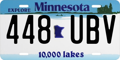 MN license plate 448UBV