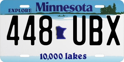 MN license plate 448UBX