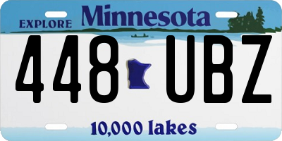 MN license plate 448UBZ
