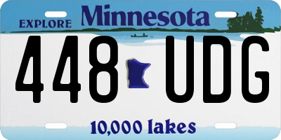 MN license plate 448UDG