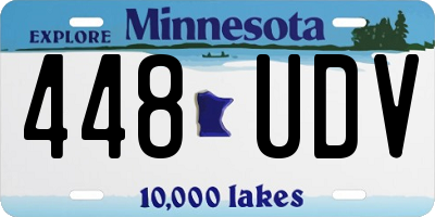 MN license plate 448UDV