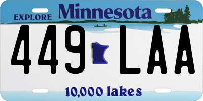 MN license plate 449LAA