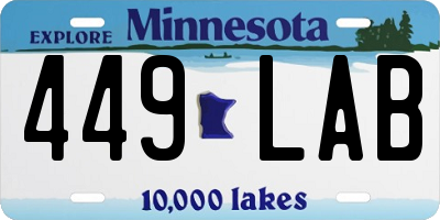 MN license plate 449LAB