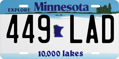 MN license plate 449LAD