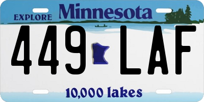 MN license plate 449LAF