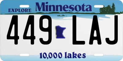 MN license plate 449LAJ