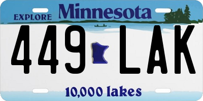 MN license plate 449LAK