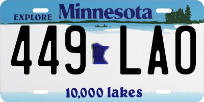 MN license plate 449LAO