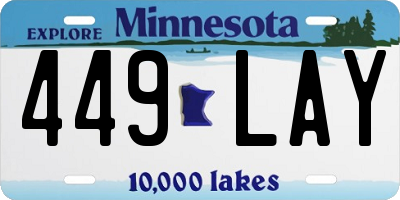 MN license plate 449LAY