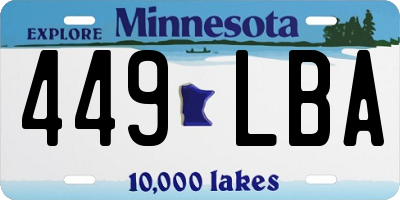 MN license plate 449LBA