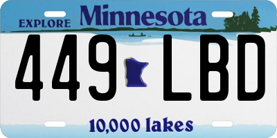 MN license plate 449LBD