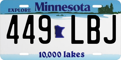 MN license plate 449LBJ