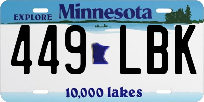 MN license plate 449LBK