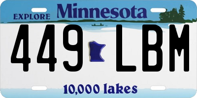 MN license plate 449LBM
