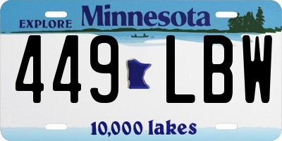MN license plate 449LBW