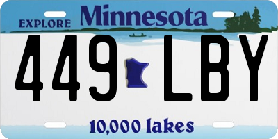 MN license plate 449LBY