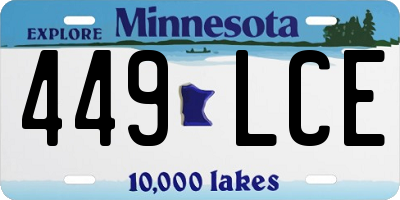 MN license plate 449LCE