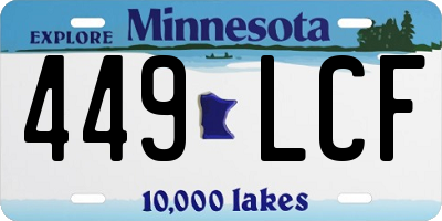 MN license plate 449LCF