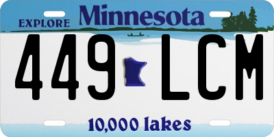 MN license plate 449LCM