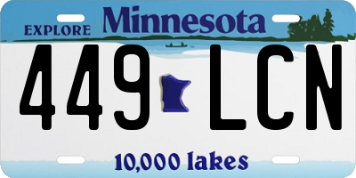 MN license plate 449LCN