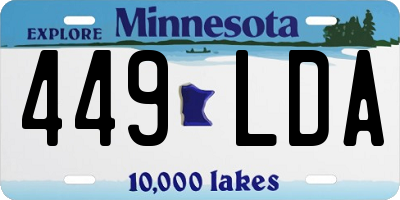 MN license plate 449LDA