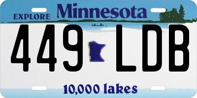 MN license plate 449LDB