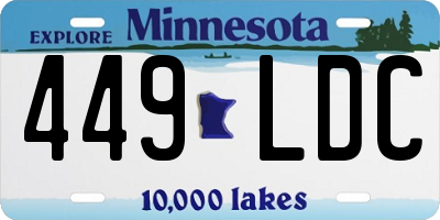 MN license plate 449LDC