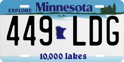 MN license plate 449LDG