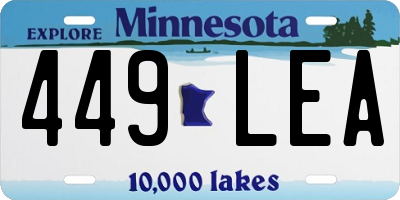 MN license plate 449LEA