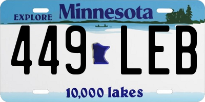 MN license plate 449LEB