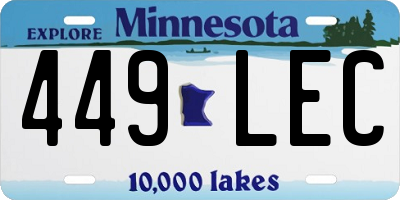 MN license plate 449LEC