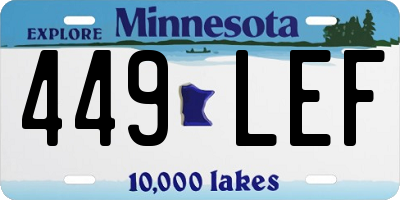 MN license plate 449LEF