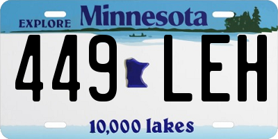 MN license plate 449LEH