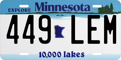 MN license plate 449LEM